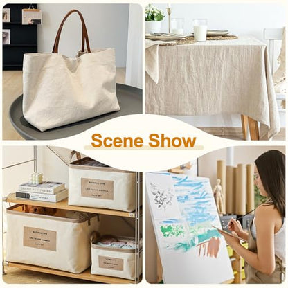 12oz Heavy Duty Canvas Fabric, 59" W Natural Cotton Duck Cloth 15 Yards - color: White, size: 15 Yards