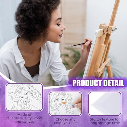 Sherr 20 Pcs Stretched Pre Drawn Canvas African American Canvas to Paint Afro Queen Black Art for Painting for Adults Outline Pre Drawn Stretched Cotton Art to Paint Party Set, 8 x 10 - style: Vintage