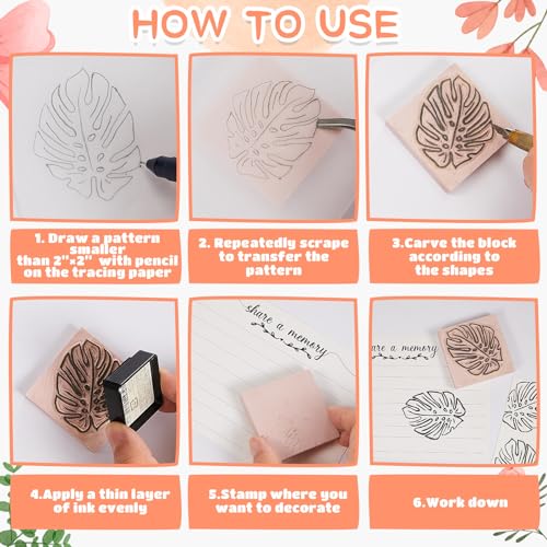 Frienda 12 Pcs 2" X 2" Rubber Carving Blocks Linoleum Blocks for Printmaking, Stamp Making, DIY Crafting, Scrapbook, Painting, Soft and Easy to Carve (Pink) - color: Pink
