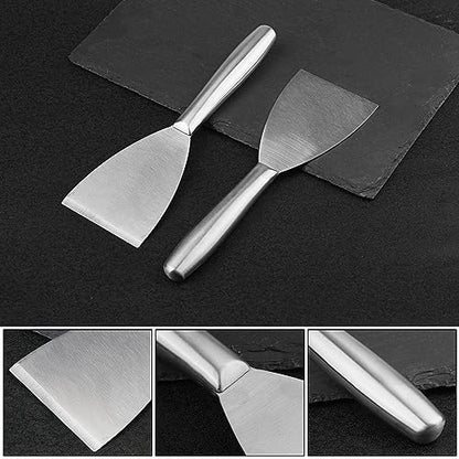 4 Pack 3 Inch Putty Knife Scraper, Putty Knife Set, Stainless Steel Putty Knife, Wallpaper Scraper Paint Scraper Tool for Spreading Drywall Spackle, Plasterboard Mud, Scraping Paint, by GENHAKON.