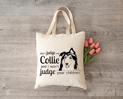 Pet Studio Art Don't Judge My Dog Tote Bag - color: Collie