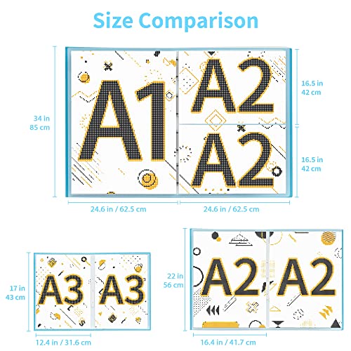 ARTDOT A2 Storage Book for Diamond Art Kits, Diamond Art Portfolio Folder with 30 Pocket Slevees Protectors (39.7 x 56cm) - size: A2:22x16.4 inches