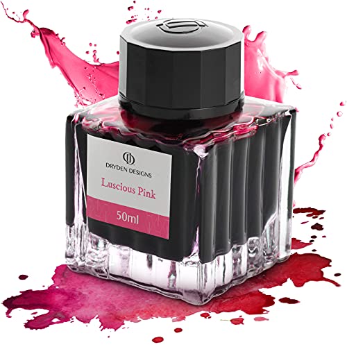 Fountain Pen Ink Bottle Luxury Edition, (Luscious Pink) Fountain Pen Bottled Ink. Compact Designed Bottle (Model: Smooth Flow 50ml) - color: Pink [Luscious Pink] Ink Bottle
