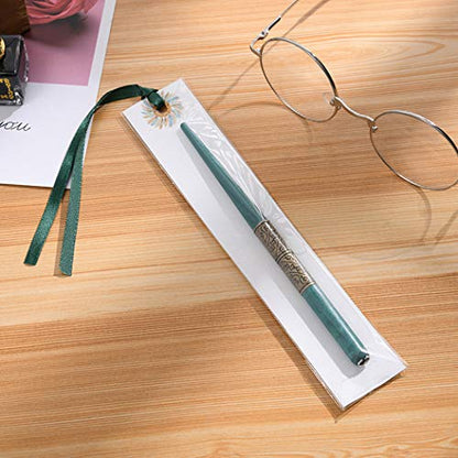 Professional Manga Gothic Pen Dip Pen Calligraphy Drawing Pen Kit, 2 Pen Holders Handles, 7 Nibs (2 Fountain Pen Nib, 5 Flat Nib) - Silver and Bronze - color: Silver and Bronze