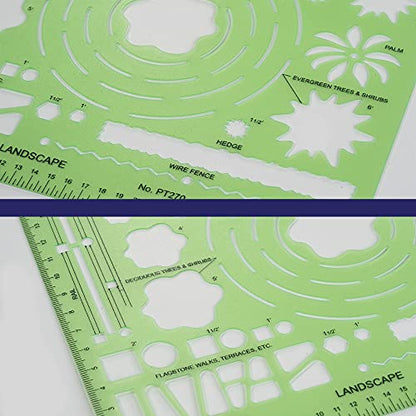 Pacific Arc Landscape Template Guide, with Trees, Shrubs, Hedges, Fences, Flagstone Walks, and Terraces - style: Landscape