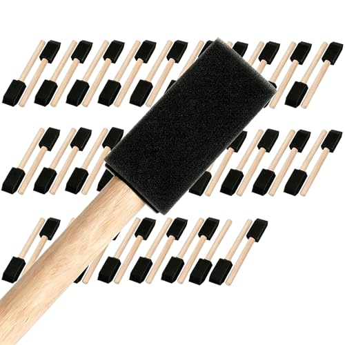 Foam Paint Brushes, 1 Inch, 50 Piece Sponge Brushes Set - size: 1 inch, 50 pack