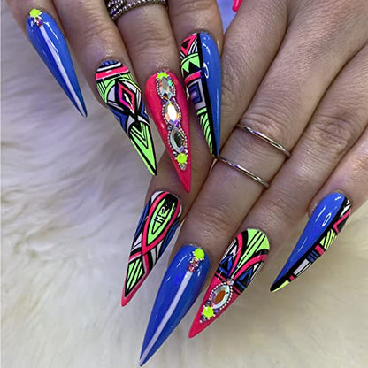 12 Color 3D Nail Art Pens Set Kalolary Nail Point Graffiti Dotting Pen | Drawing Painting Liner Brush for DIY Nail Art Beauty Adorn Manicure Tools - color: D