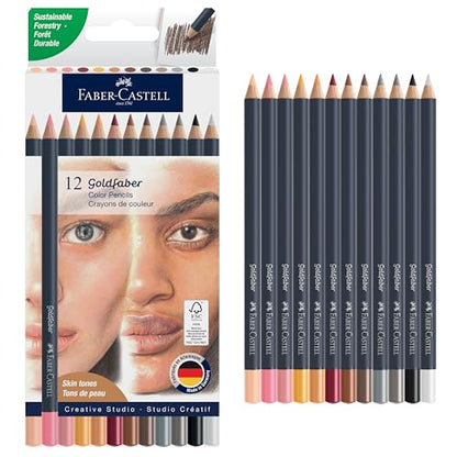 Faber-Castell Goldfaber Colored Pencils, Skin Tones, Break-Resistant