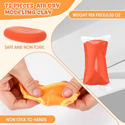 VioraWhite 72 Pcs 38oz Air Dry Clay Bulk Modeling Clay,Orange - color: Orange