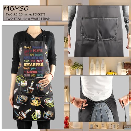 MBMSO Painting Artist Apron with Pockets Artist Painter Gifts Art Lover Gift for Art Teacher Student Painter Apron Waterproof - color: Braver Art Apron-b2