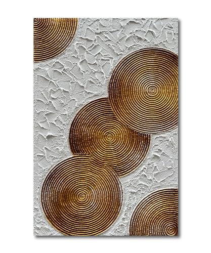 Art 45x30 inch Hand-Painted White and Tan Texture Oil Painting Large Modern Abstract Canvas Art Home Wall Decoration - color: Dn172