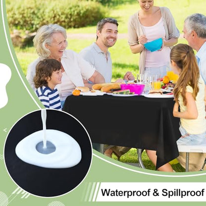 misaya 6 Packs Plastic Table Cloth Black Disposable Tablecloth - color: Black, size: 54" X 108"