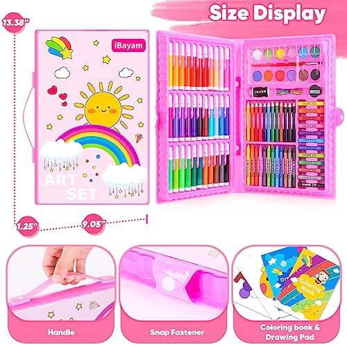 iBayam Art Supplies, 149-Pack Drawing Kit Painting Art Set Kits, Pink Box - color: Pink