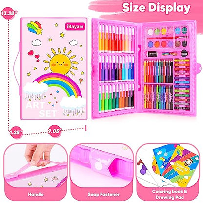 iBayam Art Supplies, 149-Pack Drawing Kit Painting Art Set Kits, Pink Box - color: Pink