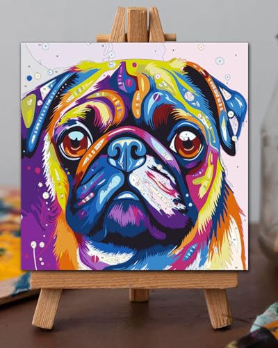 Blissroot Framed Paint by Numbers Kit for Adults Beginner&Kids Ages 8-12, 12x12inch Pitbull Dog Paint by Numbers with Frame, Large Dogs Paint by Number Framed Canvas (Without Easel) - color: BR022F, size: 12"x12"