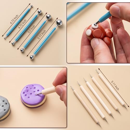 Amrules 27 Pcs Polymer Clay Sculpting Tools Kit for Adults, Light Yellow - color: Lightyellow-27Pcs