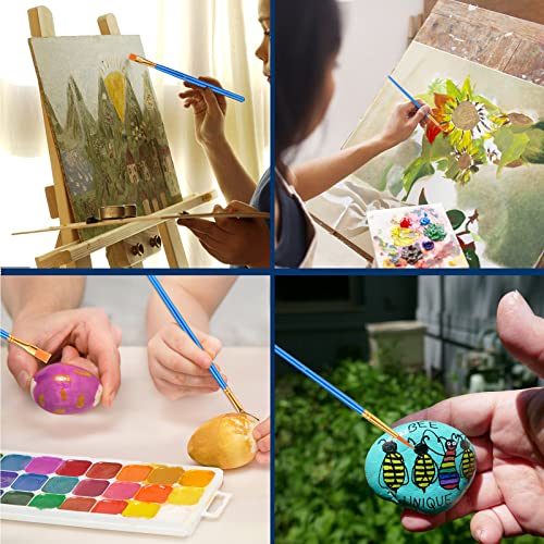 AROIC Acrylic Paint Brush Set, 30 pcs Nylon Hair Paint Brushes | All Purpose Oil Watercolor Face Body Rock Painting Artist, Small Paint Brush Kits for Kids Adult Drawing - size: 30pcs-2-blue