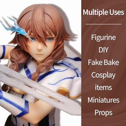Air Dry Clay Lightweight, Flexible Modeling Clay for Adults Arts and Crafts | Professional & Moldable, Soft & No-Stick, Polymer Clay for Sculpting, Molding,Anime Figures,Making Costumes,DIY Projects - color: Brown