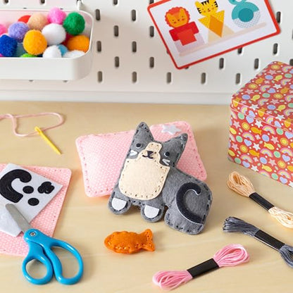 Petit Collage: Mini Craft Kit: Pocket Pet Kitten - Portable Felt Sewing Kit with Precut Pieces, Thread, Stuffing, Child‑Safe Needle & Tin – Screen‑Free Fine Motor Toy for Ages 6+ - color: Kitten