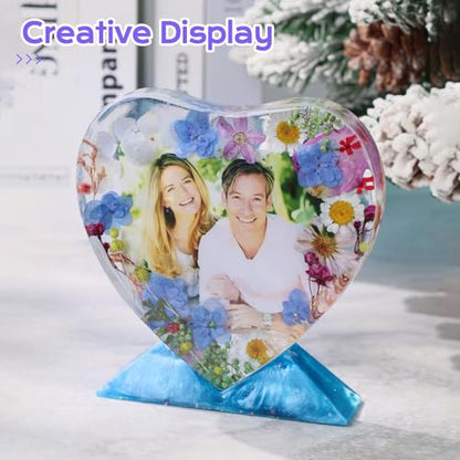 HeyClear Epoxy Resin Picture Frame Heart-Mold Kit, 34oz Clear and Hard Resina Complete Craft Accessories and Supplies Set for Casting Art, DIY Photo Gifts - size: 34oz frame kit
