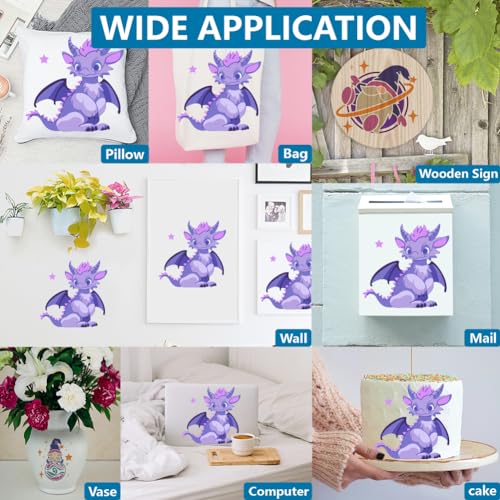 MAYJOYDIY 4pcs Layered Dragon Stencils 11.8×11.8inch Large Cartoon Dragon Stencil with Paint Brush Reusable Cute Little Animal Stencil for Craft Windows Wood Wall Tile Canvas Fabric Floor - color: Layered Dragon