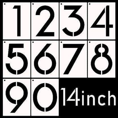 DXCYZ 14 Inch Large Number Stencils Kit 0-9 Address Number Stencil, 10PCS Reusable Plastic Painting Number Templates for Mailbox Signs, Door, Cars, Trucks, Home, Window (14 Inch) - size: 14 Inch