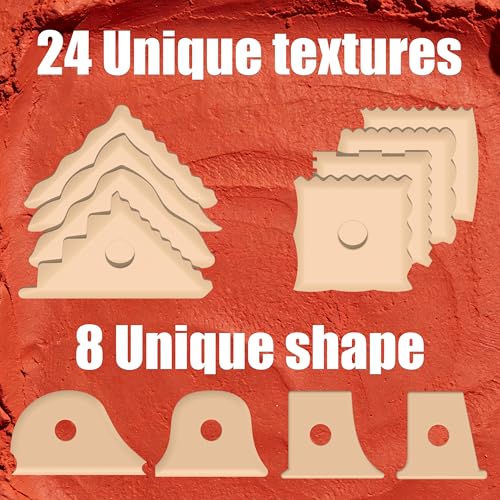 Maiguinzaa 12-piece Pottery Art Tool Set, Clay Shape Carving Tool kit | Foot molder, ribs & fettling knife, durable plastic, for clay sculpting, 12pc set
