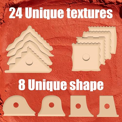 Maiguinzaa 12-piece Pottery Art Tool Set, Clay Shape Carving Tool kit | Foot molder, ribs & fettling knife, durable plastic, for clay sculpting, 12pc set