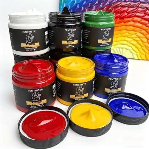 Professional Heavy Body Acrylic Paint Set, 9 Colors 220ml/7.44oz - color: 9 colours