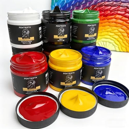 Professional Heavy Body Acrylic Paint Set, 9 Colors 220ml/7.44oz - color: 9 colours
