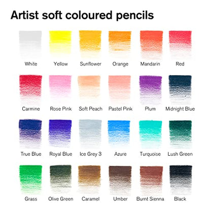 Winsor & Newton Studio Collection, Color Pencils, Set of 24 - style: 24 Color Pencils