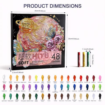 rubens Oil Pastels Set of 48 Colors, Creamy & Easy Blending - color: 48 Colors