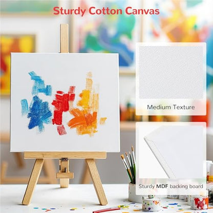 100 Pack 4x4 Inch Mini Canvas Boards for Painting, Square Art Panel - size: 4"x4"- 100pcs