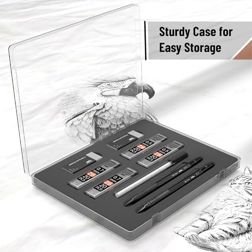 Mr. Pen- Metal Mechanical Pencil Set with Lead Refills & Erasers, 2 Pack | 2 Sizes, 0.5 & 0.7mm, 4x Tubes 2B Lead Refill, 2x Erasers for School Supplies, Note Taking, Drawing, Fathers Day Gift
