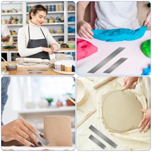 2 Pack Polymer Clay Cutters, 8 Inch & 4 Inch, Flexible Clay Cutter Blade, Stainless Steel Blade Cutting Slicing Tools for DIY Ceramic Shaping Modelling Sculpturing Supplies,2 Sizes (10cm &20cm) - size: 8 Inch & 4 Inch