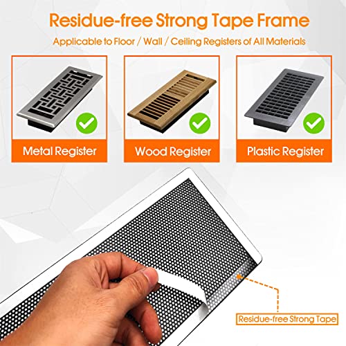 Floor Register Vent Cover, 6"x10" Sticky Air Vent Screen Mesh Covers for Home Floor/Wall/Ceiling Registers Air Vent Filters, Black (4 Packs) - size: 6x10 Inch