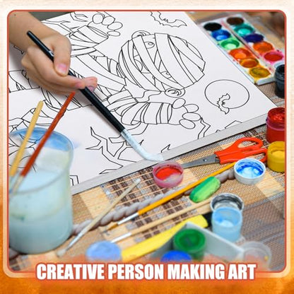 Sherr 20 Pcs Halloween Pre Drawn Canvas for Adults Pumpkin Outline Pre Drawn Stretched Cotton Canvas to Paint Party Set, 8 x 10'' - style: Halloween