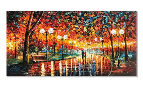 Alenoss Modern Oil Paintings on Canvas Large Wall Art 24x48 Inches Romantic Abstract Paintings Contemporary Art Colorful Artwork Wall Decor for Bathroom Living Room - color: AL-B40