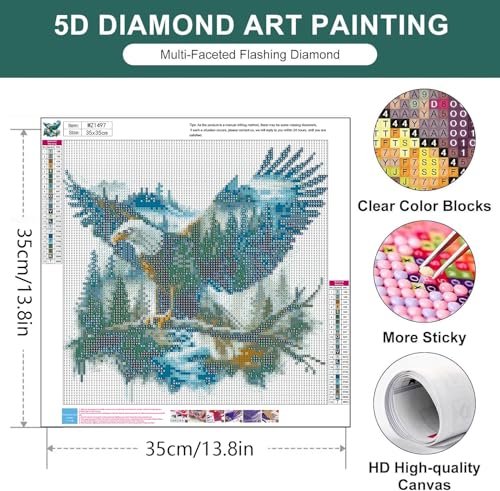 Diamond Art Kits for Adults,Eagle Diamond Painting Kits for Beginner - color: Eagle