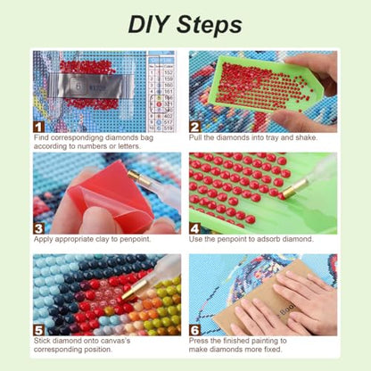 Acudotr Truck Sunflower Diamond Art Kits for Adults, Home Decor, 12x12In