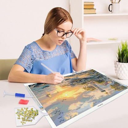 HeeBenor Large Diamond Art Kits for Adults, 5D Lighthouse Diamond Painting - color: Lighthouse
