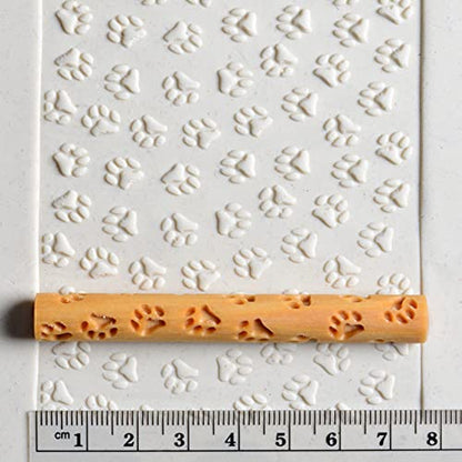 MKM Pottery Tools Wood Twig Rollers for Clay (TW-30 Paw Prints) - color: TW-30 Paw Prints