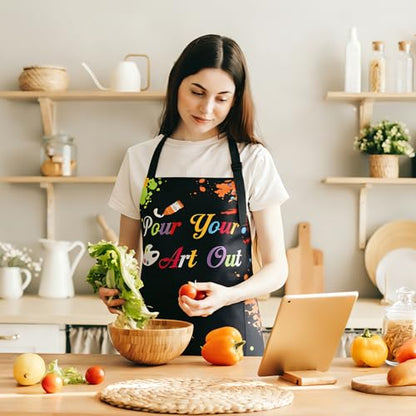 Painting Artist Apron with Pockets, Waterproof Painting Aprons for Adults, Adjustable Art Apron Bib Apron - color: Style 2
