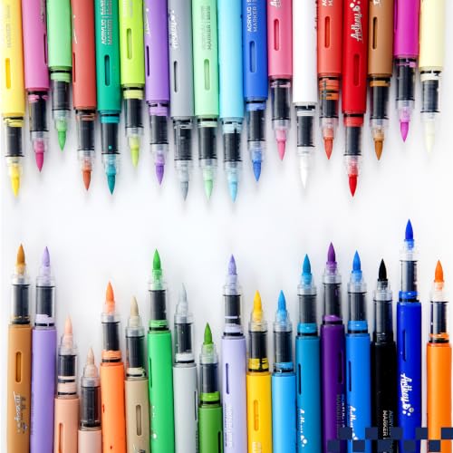 Artkey Acrylic Paint Markers 36 Colors, Direct-Liquid Acrylic Paint Pens with Automatic Ink Control, Flexible Brush Tip Acrylic Markers Set for Rock Painting, Wood, Canvas, Glass, Ceramic, DIY Crafts - color: 36 Colors