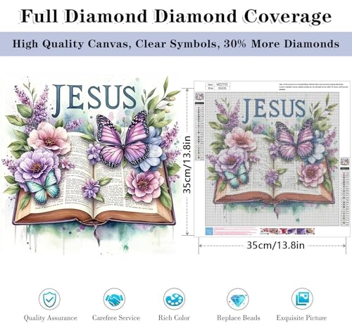 HHMATITS Jesus Diamond Art Kits for Adults, Book Diamond Painting Kits - color: Book-1