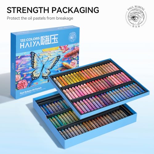 Paul Rubens Oil Pastels, 132 Vibrant Colors Soft Oil Pastels | Creamy & Easy to Blend Oil Pastels for Artists & Beginners. Ideal for Drawing, Sketching and Painting - style: 132 Basic Colors