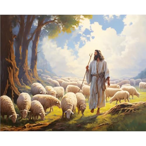 Paint by Numbers Kit for Adults, Jesus DIY Painting Kit, 16x20 Inch - color: CYOP1P17