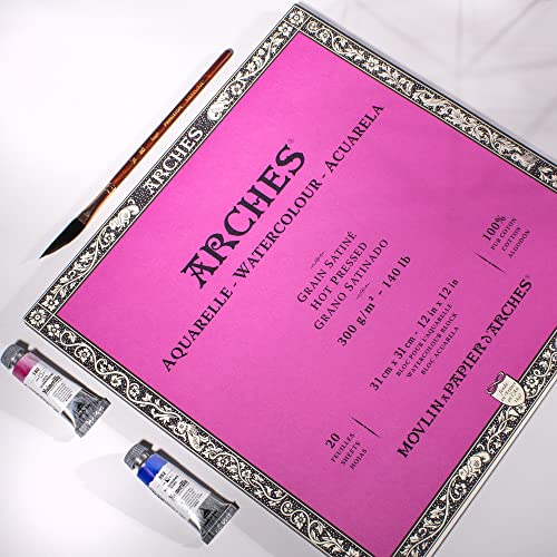 Arches Watercolor Paper Block, Hot Press, 12" x 12", 140 pound - size: 12"x12", style: Hot Press