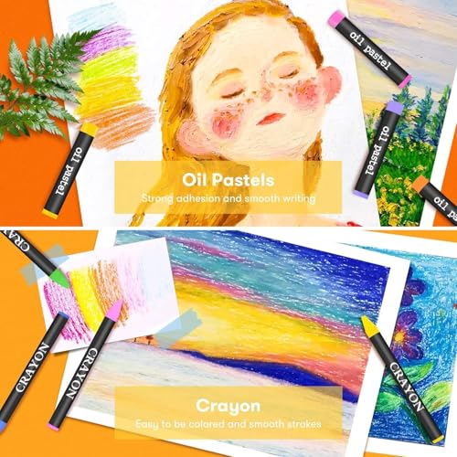 iBayam 150-Pack Deluxe Art Supplies with 1 Coloring Book, 2 Sketch Pads | All-in-one art kit with pencils, pastels & watercolors in a wooden case. Safe, non-toxic, perfect for kids & adult beginners. - color: Teal