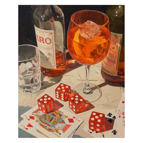 AUKELHJ Paint by Numbers Kit for Adults Beginner, Card Table, 16X20 Inch - color: 15-Card Table